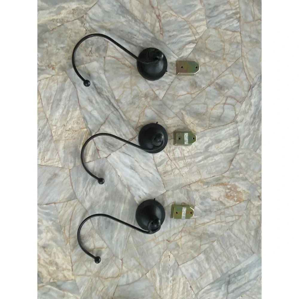 Pottery Barn Black Forged Iron Curtain Tiebacks Set of 3‎ Ball Finial Hooks